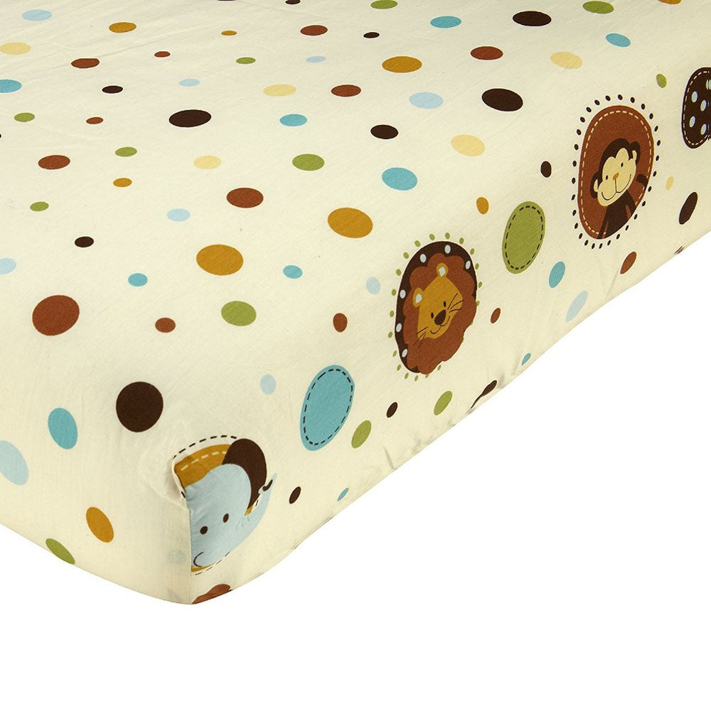 Jungle Tales Crib Sheet Polka Dot Toddler Bedding Obedding Com