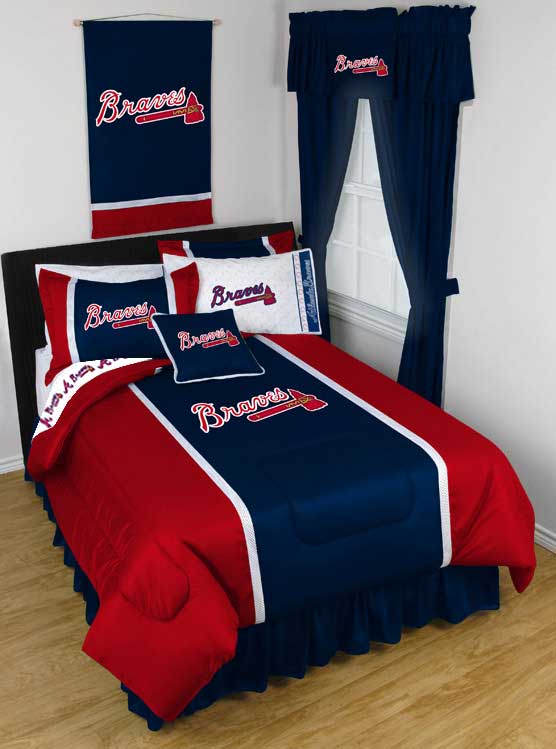 MLB Braves Bedding Atlanta Comforters Baseball Bed Set - oBedding.com