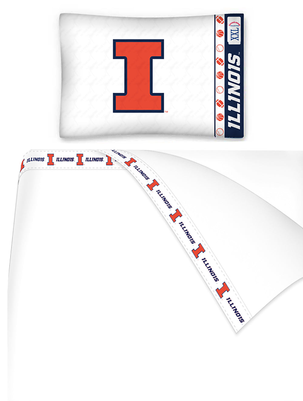 NCAA Illini Bedding Illinois Comforters College Bed Set ...