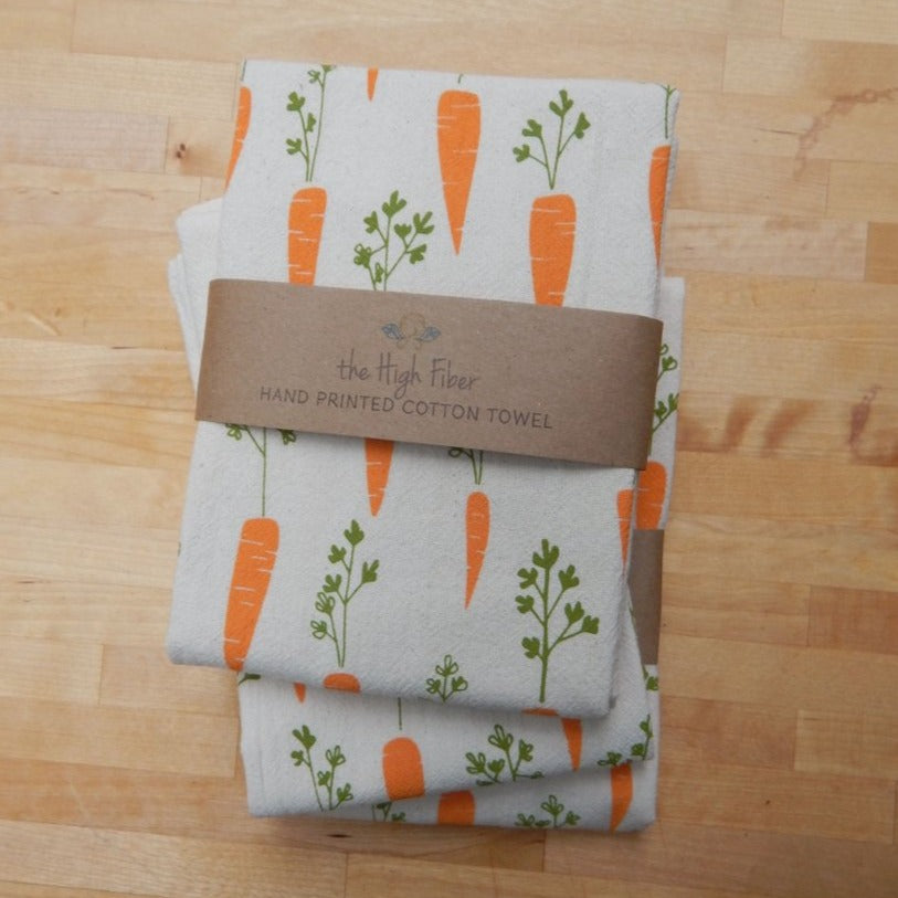 Carrot Cotton Kitchen Towel