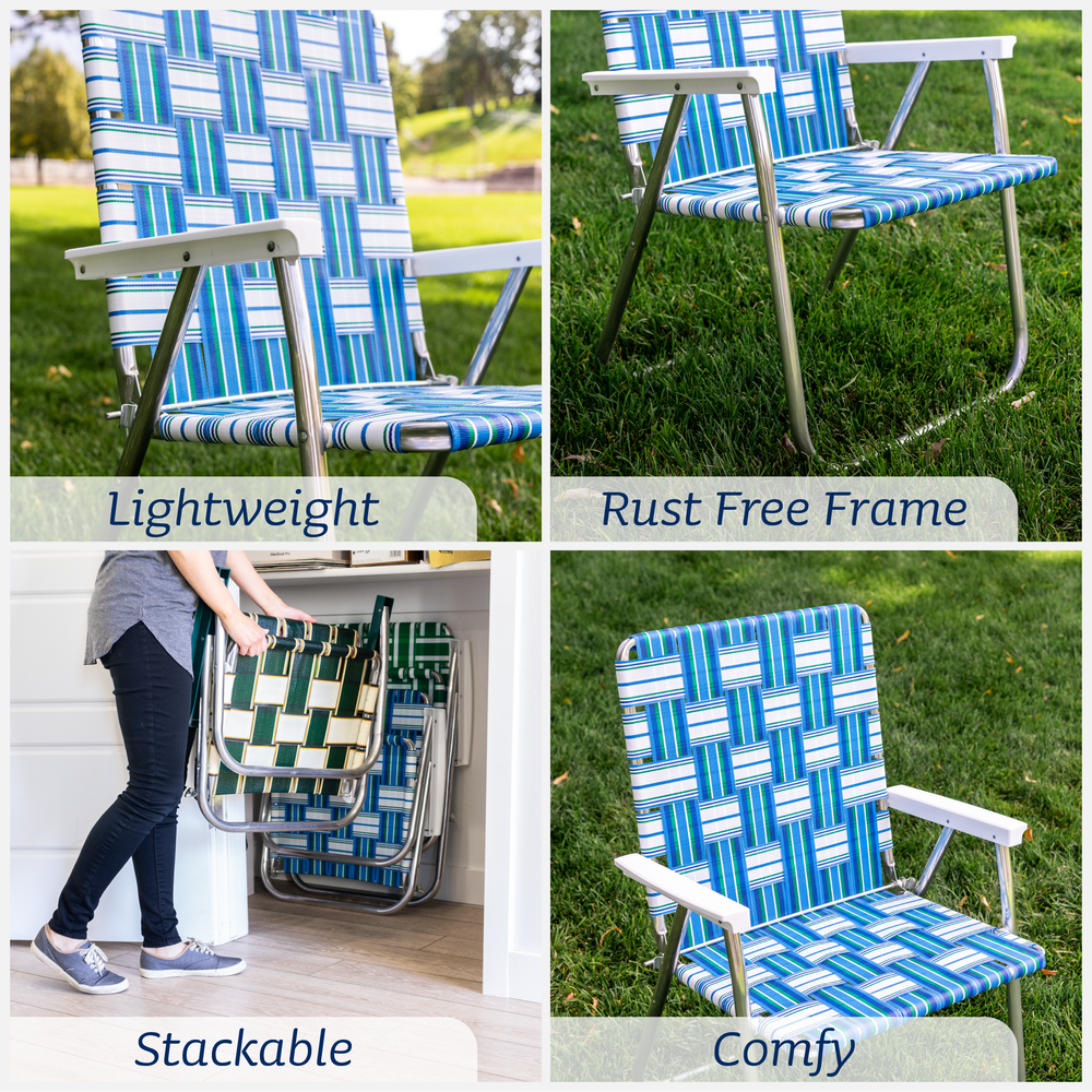 Free Shipping Blue Classic Aluminum Folding Chair Lawn Chair Usa