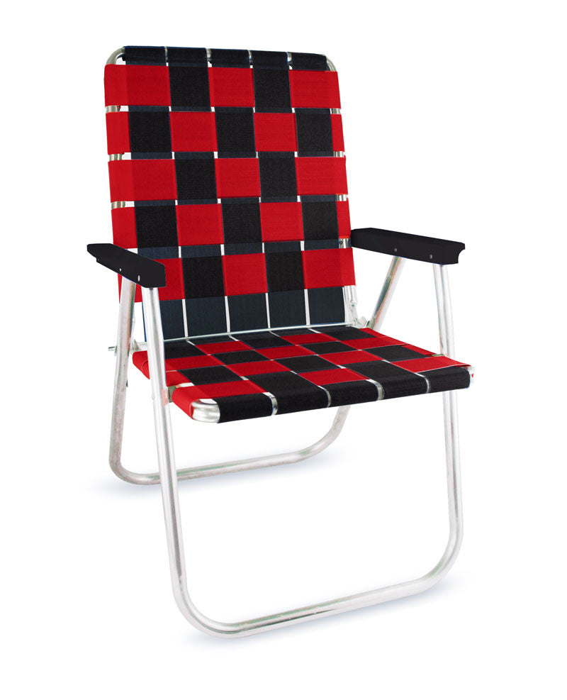 Lawn Chair USA -Black & Orange Aluminum Webbing Classic Chair with