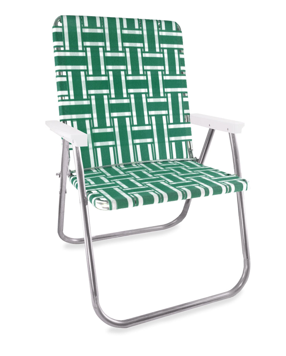 webbed aluminum folding lawn chair