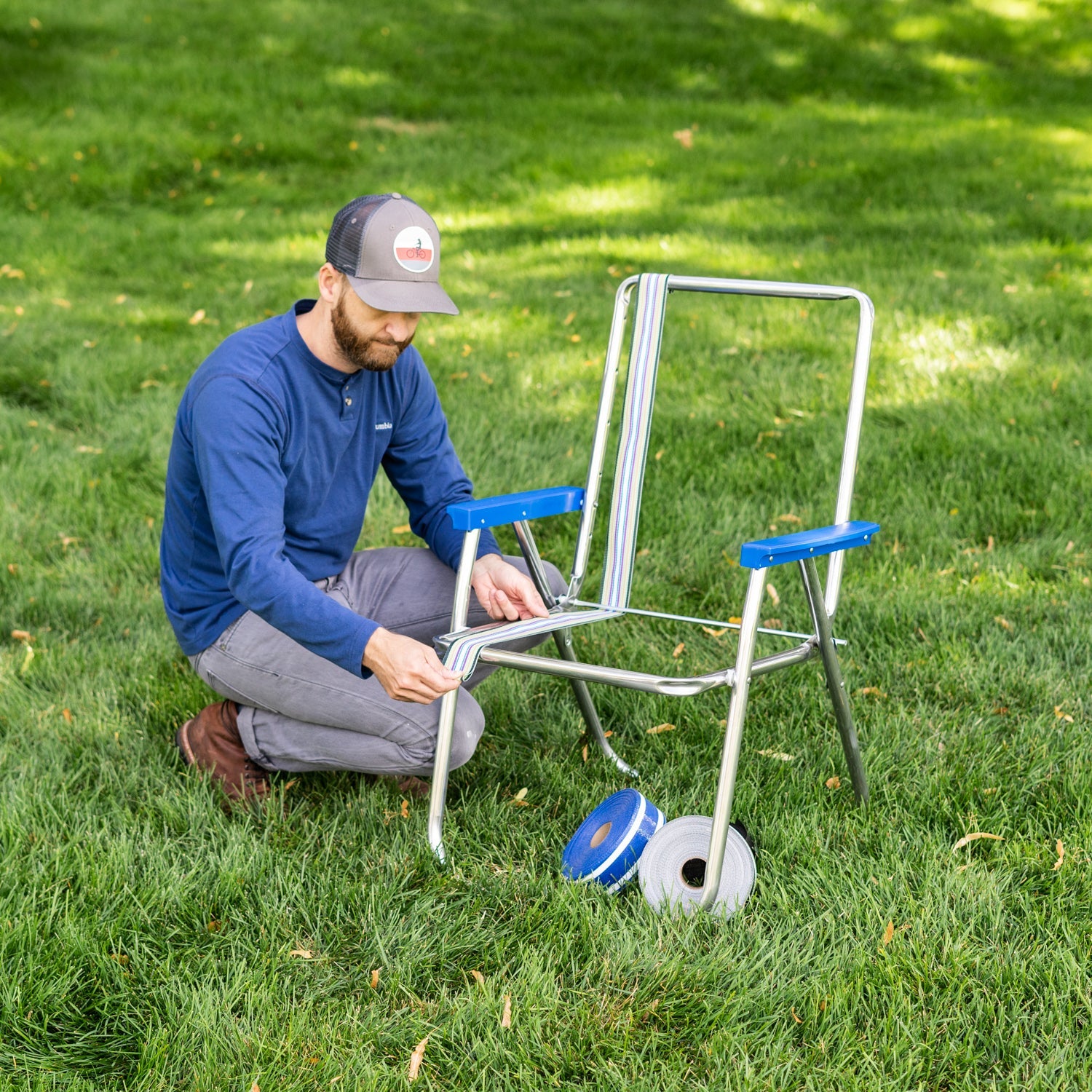 how much webbing is needed for a lawn chair