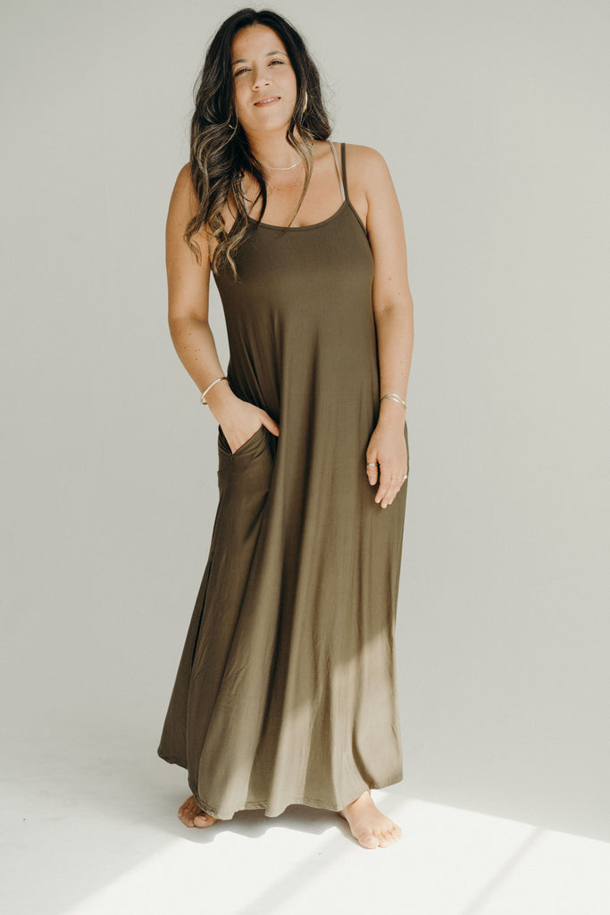 straight cut maxi dress