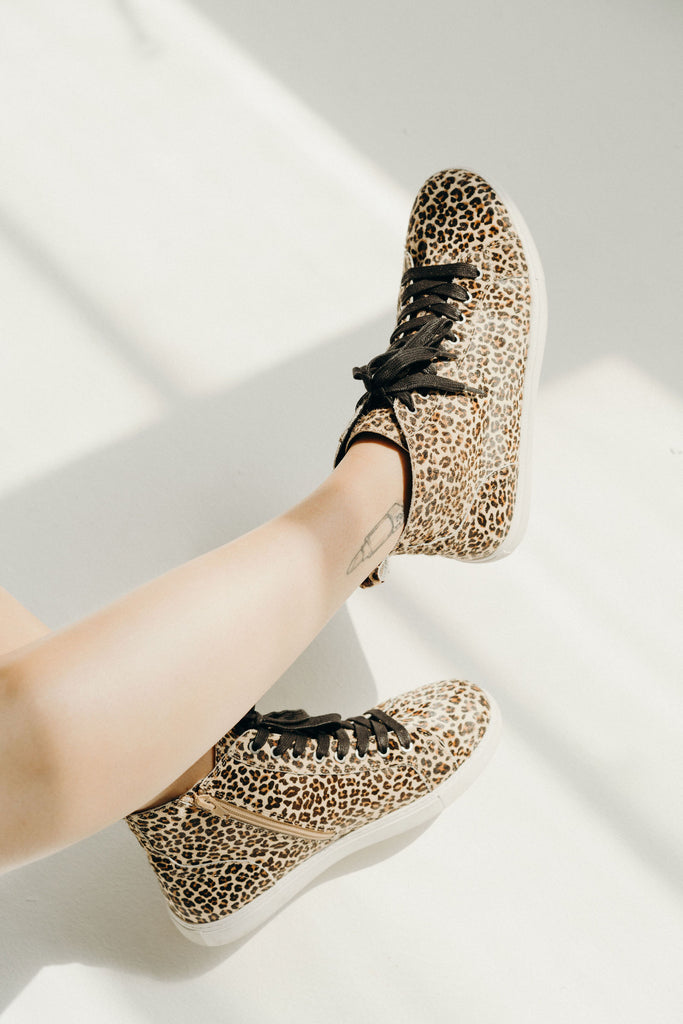 leopard high top shoes