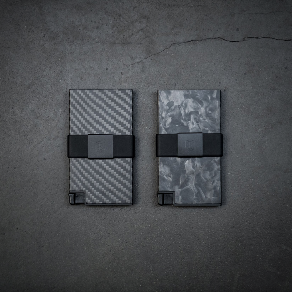 carbon fiber cardholder wallet made from durable metal, can hold 1-15 cards and cash