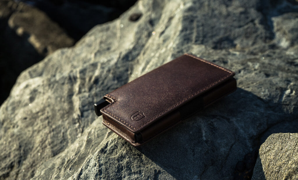 image of a handmade leather wallet, showcasing the craftsmanship of the leather