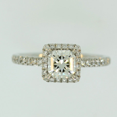 14KW Diamond Engagement Ring .75ct Radiant Cut