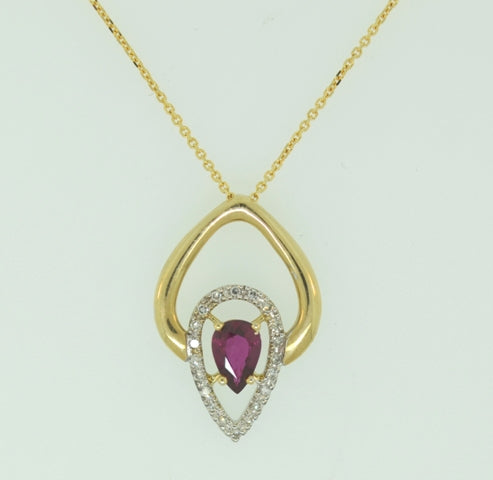 Samara 14KY&W Ruby & Diamond Necklace