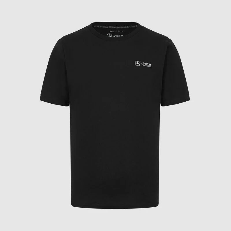 Mercedes Benz AMG Petronas F1 Men's Small Logo T-Shirt - Black/White