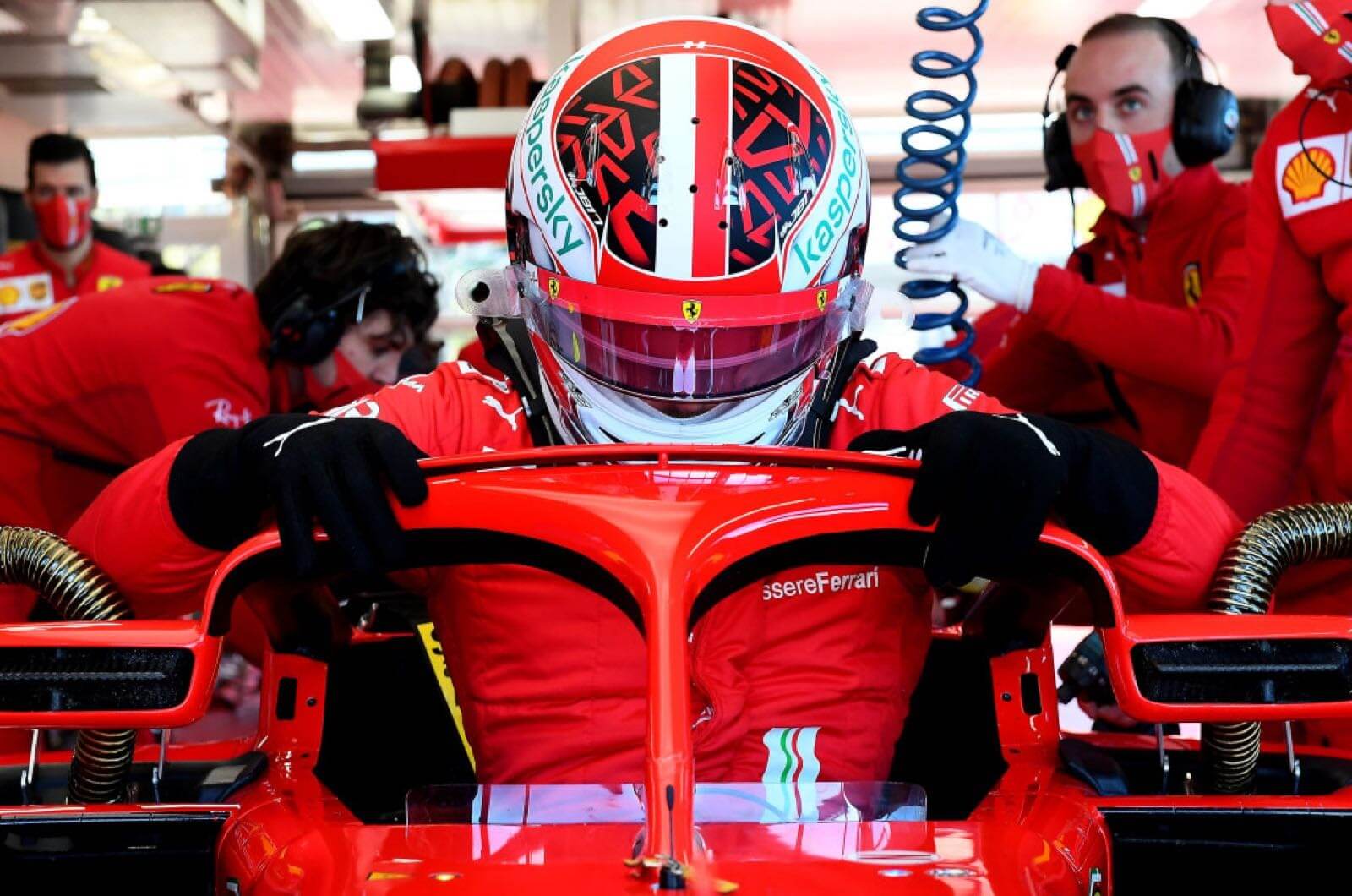 F1 driver Charles LeClerc and the Ferrari team