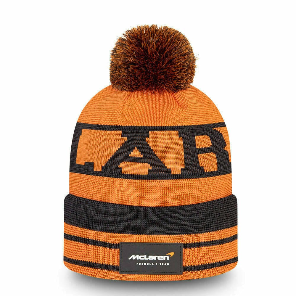 McLaren F1 New Era Team Daniel Ricciardo Bobble Cuff Beanie- Papaya ...