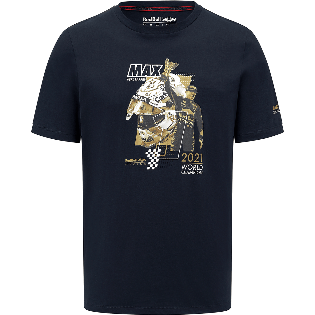 Red Bull Racing F1 Men's Special Edition Max Verstappen Champion Tribute Graphic T-Shirt T-shirts Dark Slate Gray