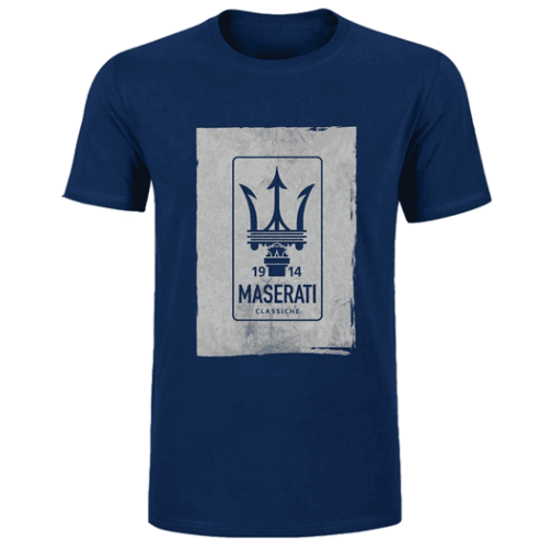 Maserati Classiche Men's Logo T-Shirt Blue