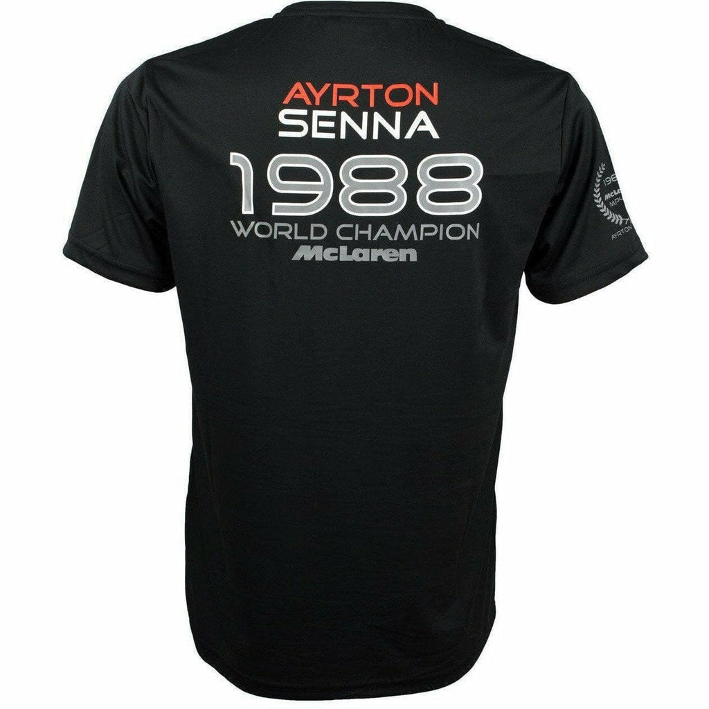 Ayrton Senna McLaren World Champion Black TShirt CMC Motorsports®