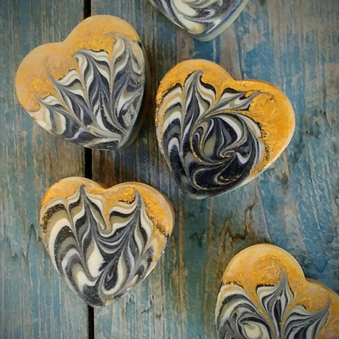 mica swirled hearts