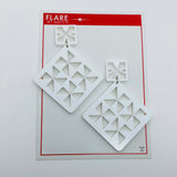 Flare Tiki Tapa Jumbo Dangler Earrings in White