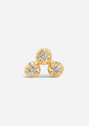 Mini Diamond Cluster Threaded Flat Back Earring | Single - Porter Lyons
