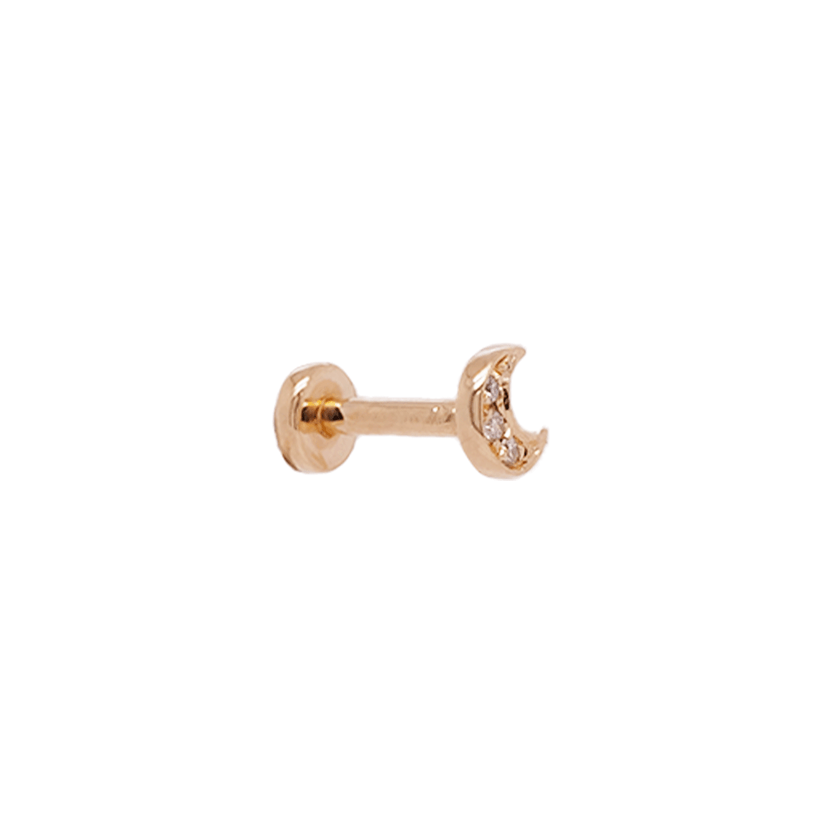 Mini Crescent Threader Stud | .5GMS .02CT | Single