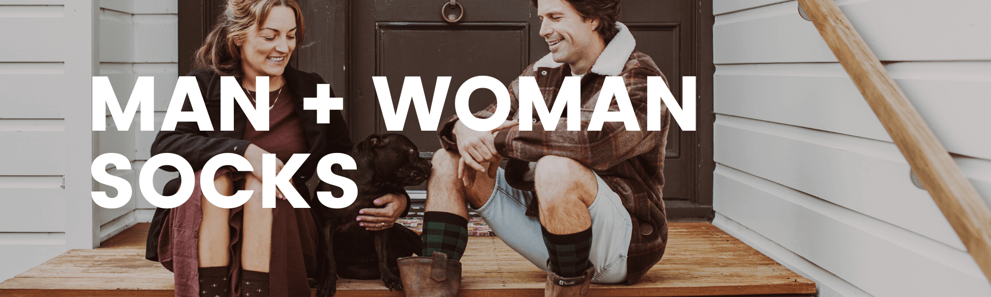 man + woman merino wool socks