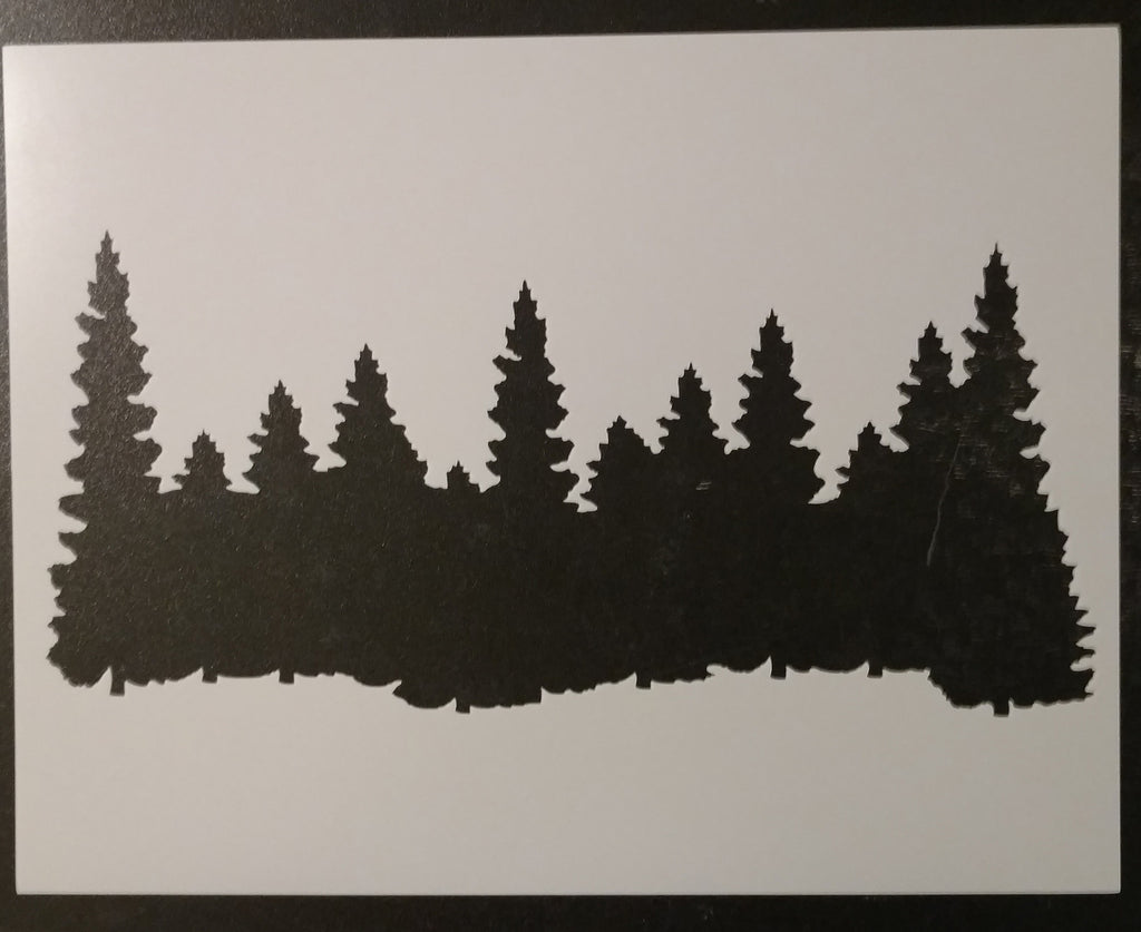 forest pine trees stencil my custom stencils
