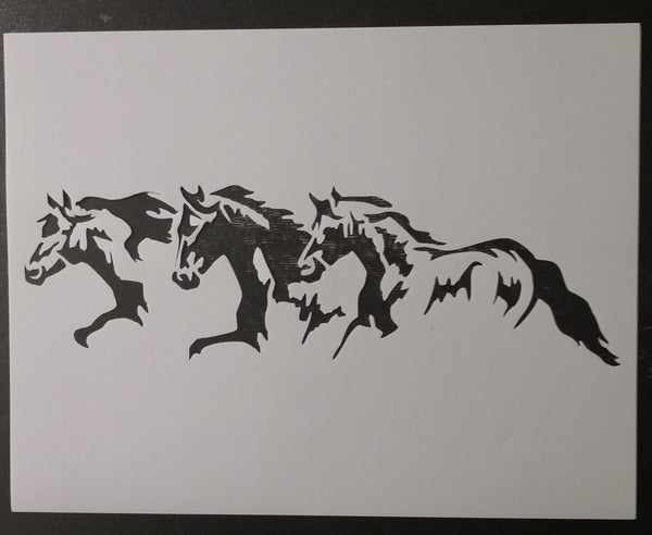 3 Running Horses Stencil My Custom Stencils