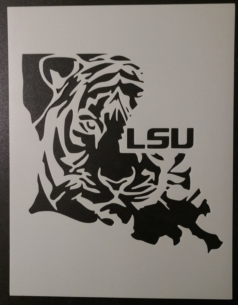 Download Louisiana State Shaped LSU Tigers - Stencil - My Custom ...