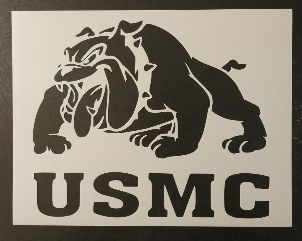 usmc marine corp bulldog marines stencil my custom