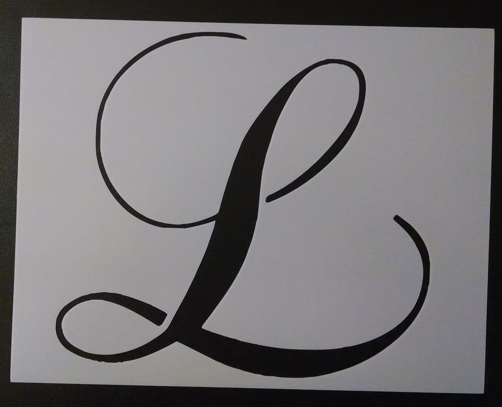 big script cursive letter l stencil my custom stencils