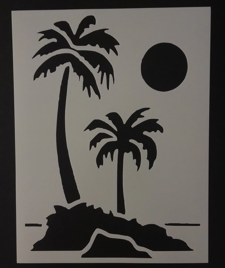 palm trees on beach stencil my custom stencils