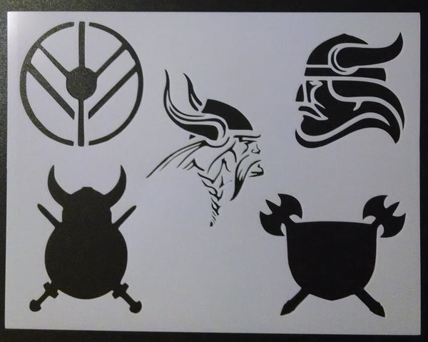 viking heads and shields stencil my custom stencils