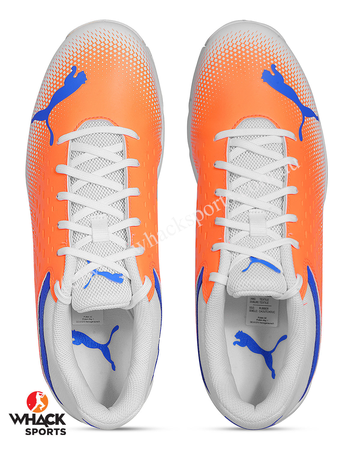 Puma  Cricket Shoes - Steel Spikes - White/Bluemazing/Neon Citrus –  WHACK Sports