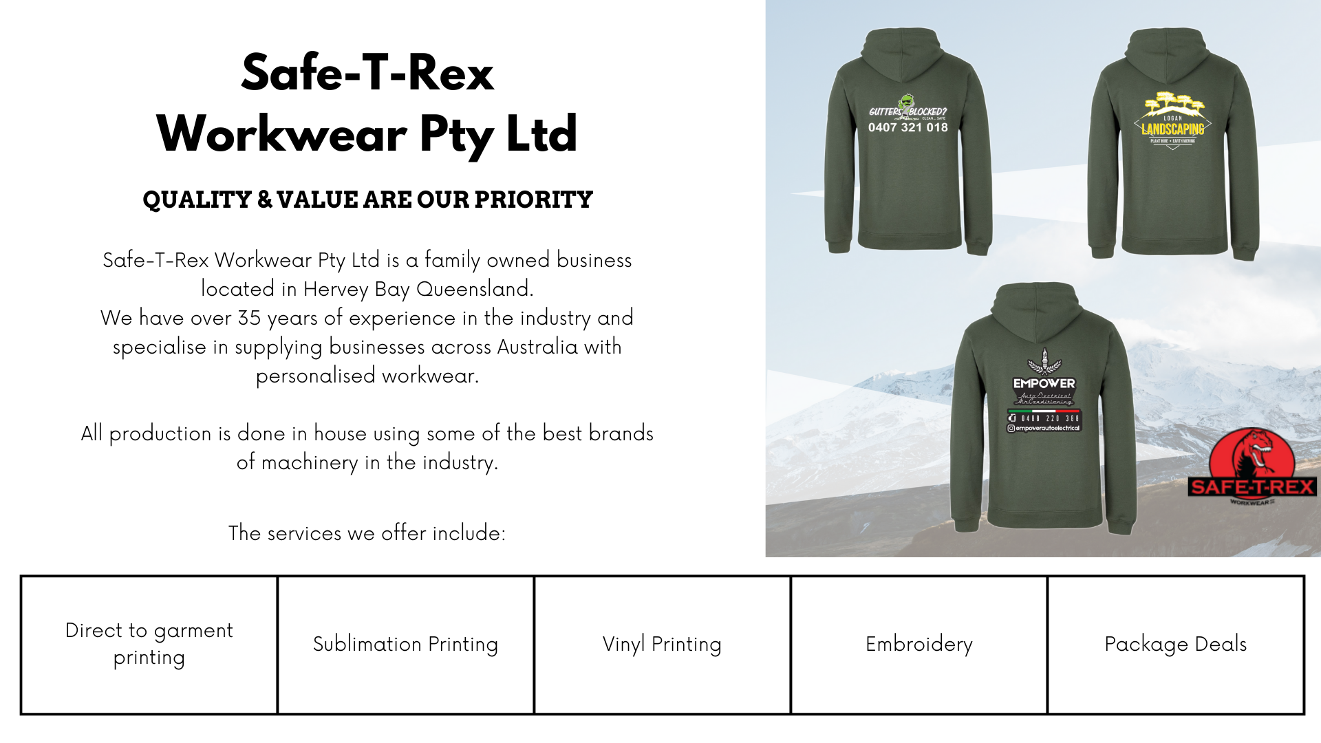 About Us | Safe-T-Rex Workwear Pty Ltd