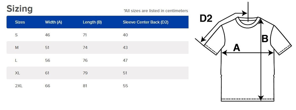 Gildan 5000 Size Chart