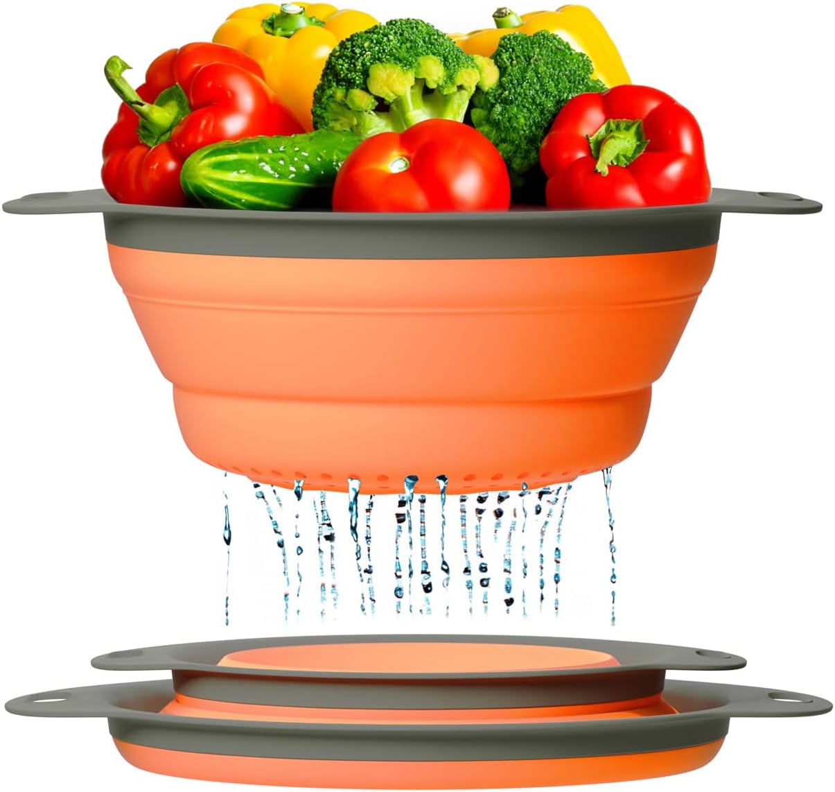 Colander Set - 2 Collapsible Colanders (Strainers) Set