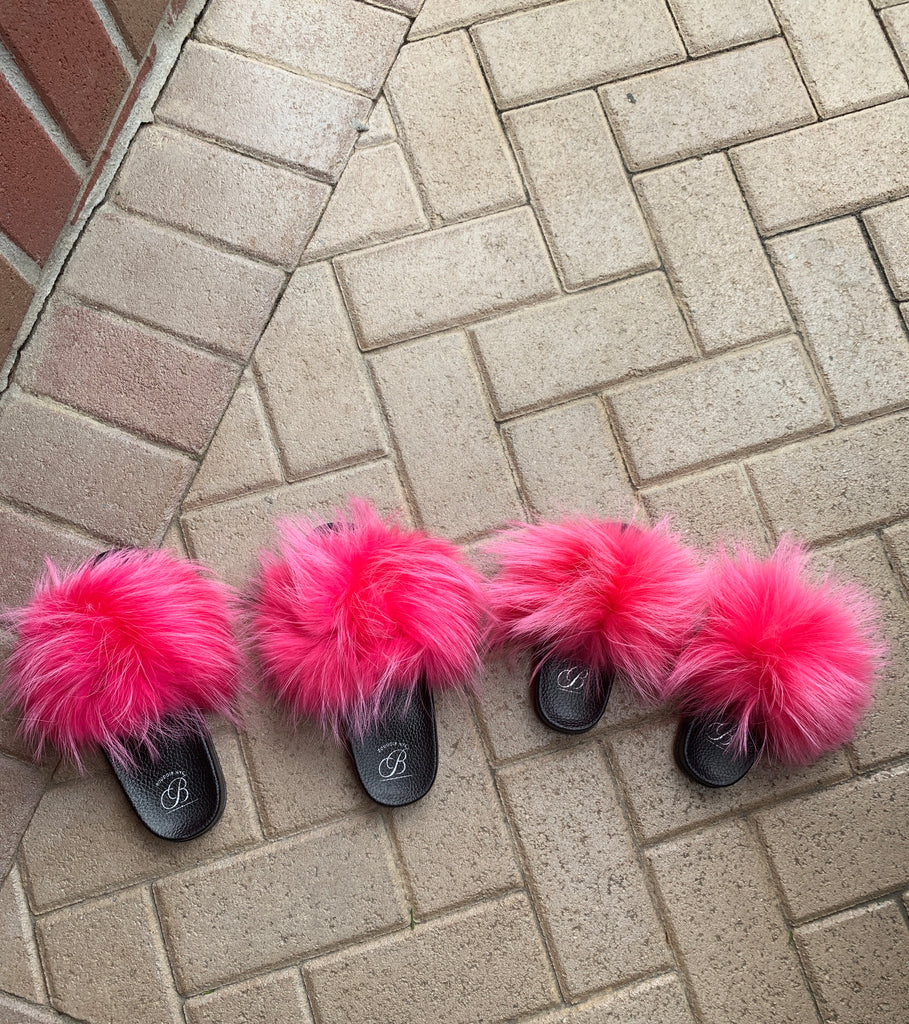 Mommy and Me Fur Slides– Boudoir NYC