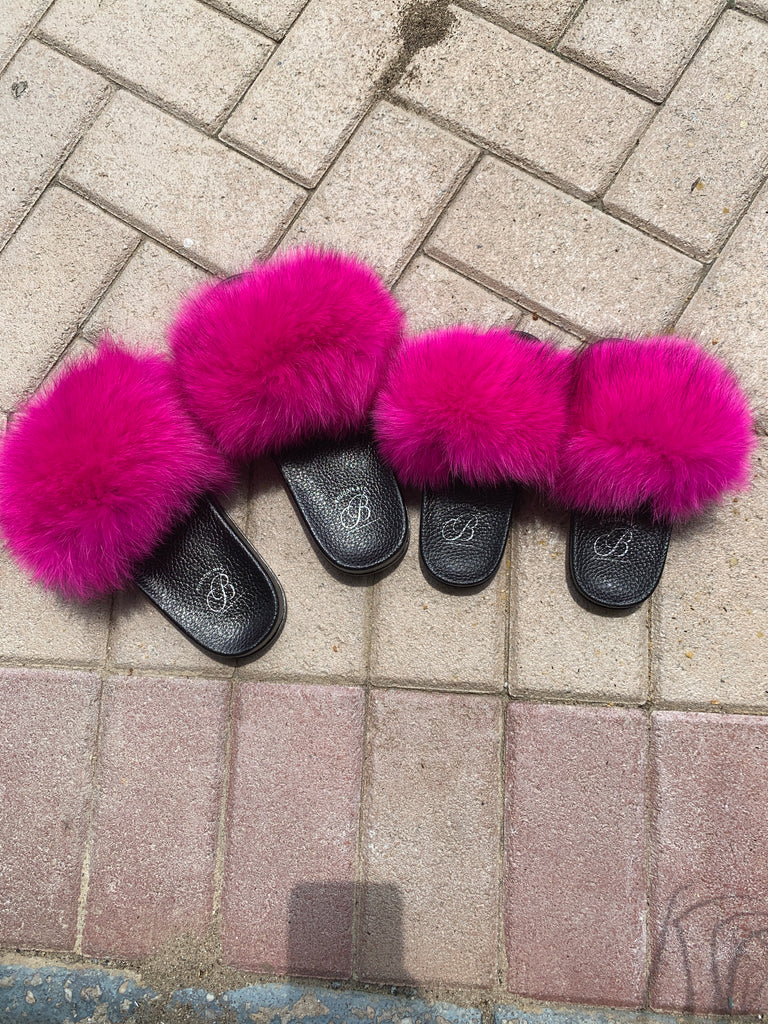 mommy and me fur slides