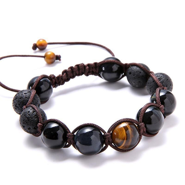 Handmade Obsidian & Tiger Eye Bracelets - Empire of the Gods