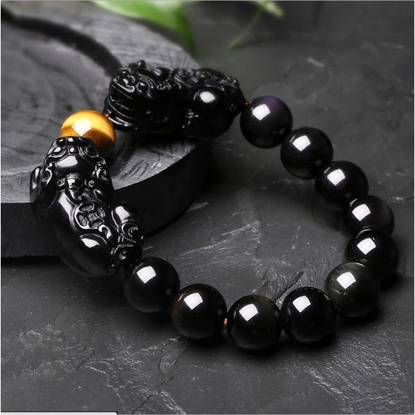 pixiu black obsidian bracelet