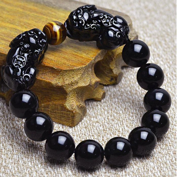 pixiu black obsidian bracelet