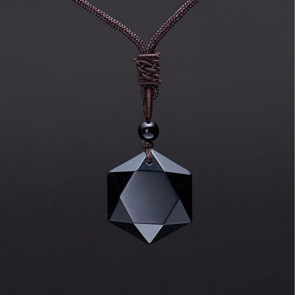 obsidian star necklace