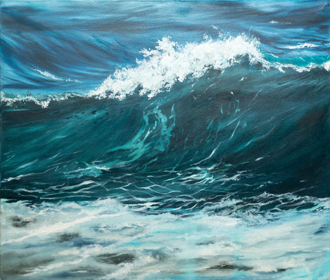 Wave original oil painting by Yulia Lavrenchuk