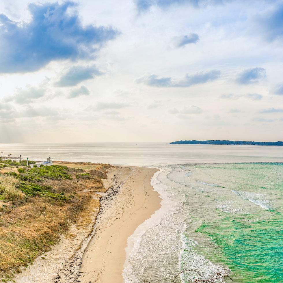 Côte de la plage de Tsunoshima, Honshu, Yaamaguchi