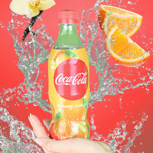 coca cola orange vanille japanisches süßigkeiten erfrischungsgetränk mit wasseranimation