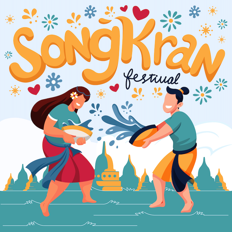 festival di capodanno songkran nel sud-est asiatico, Thailandia, Laos e Cambogia