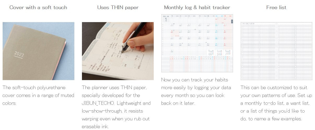 Kokuyo Jibun Techo Lite Mini 2022 Diary Feature