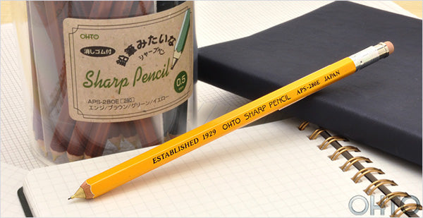 Ohto Wooden Mechanical Pencil - Mustard Yellow