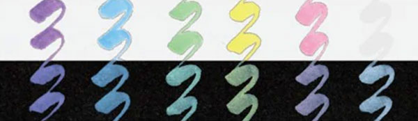 Tombow Fudenosuke Brush Pen - 6 Supple Pastel Colour Set - Soft Tip