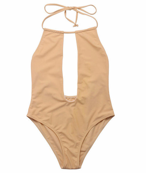 brown bathing suit